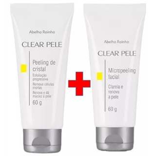 Kit Peeling de Cristal E Micropeeling Facial Clear Pele Clareia E Renova 60g - Abelha Rainha em Oferta na Shopee