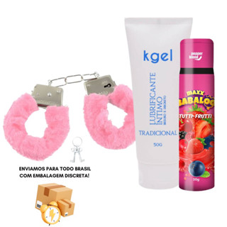 Lubrificante a base de agua + Gel comestivel sabor babaloo Pepperr blend + ALGEMA com pelúcia
