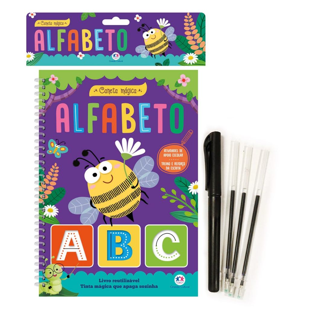 Livro Reutilizável c/ caneta Mágica Alfabeto - ENVIO IMEDIATO E MELHOR PREÇO em Oferta na Shopee