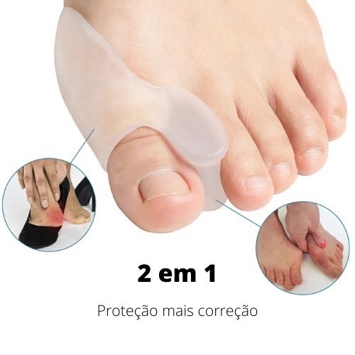Protetor de Joanete de Silicone Ortopédico Pé Macio Confortável Par Corretor Hallux Valgus Palmilha