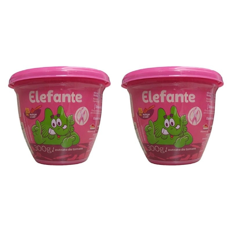 Kit 2 Extrato de Tomate Elefante Edição Outubro Rosa 300g