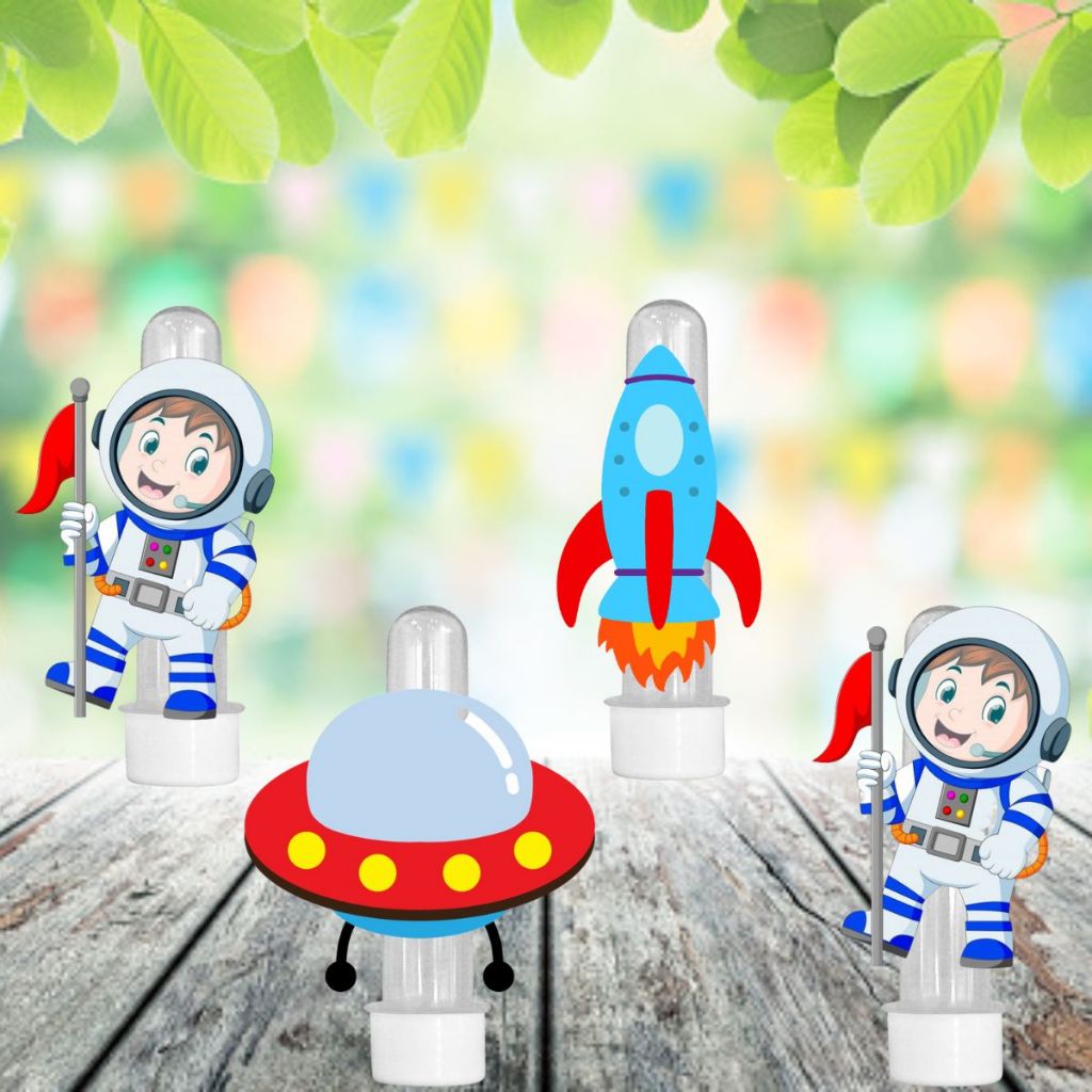 20 Tubetes + Apliques Personalizado Lembrancinha Festa Astronauta