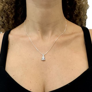Colar Corrente Cordao Nossa Senhora Aparecida Pedras Folheada Prata 925