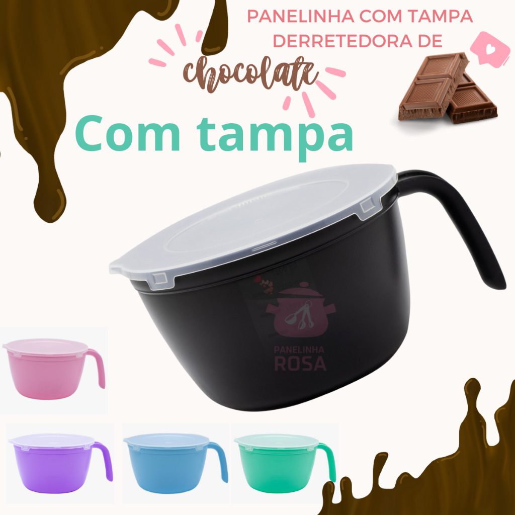 Tigela Panelinha Multi uso com tampa derretedora de chocolate preparo de chantilly em Oferta na Shopee