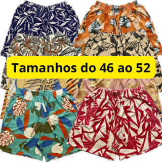 Shorts Plus Size Feminino Estampado de Malha