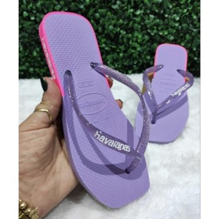 Chinelo Feminino Sandalia de Dedo Confortável Bico Quadrado Square
