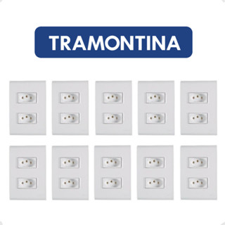 Kit C/ 10 Tomada Dupla 10a 2p+t Liz Branca - Tramontina