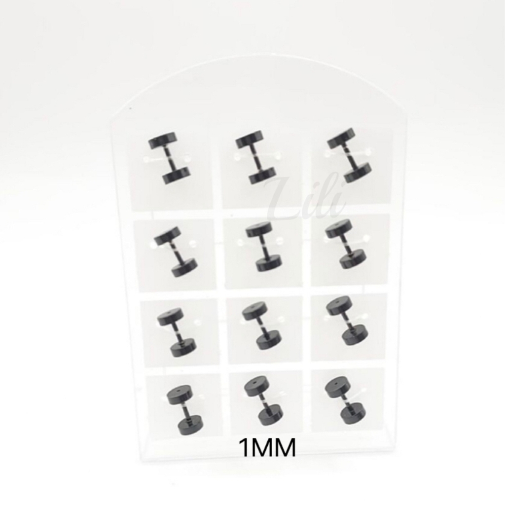 KIT 12 ALARGADOR DE AÇO FALSO PRETO 1mm MASCULINO UNISSX em Oferta na Shopee