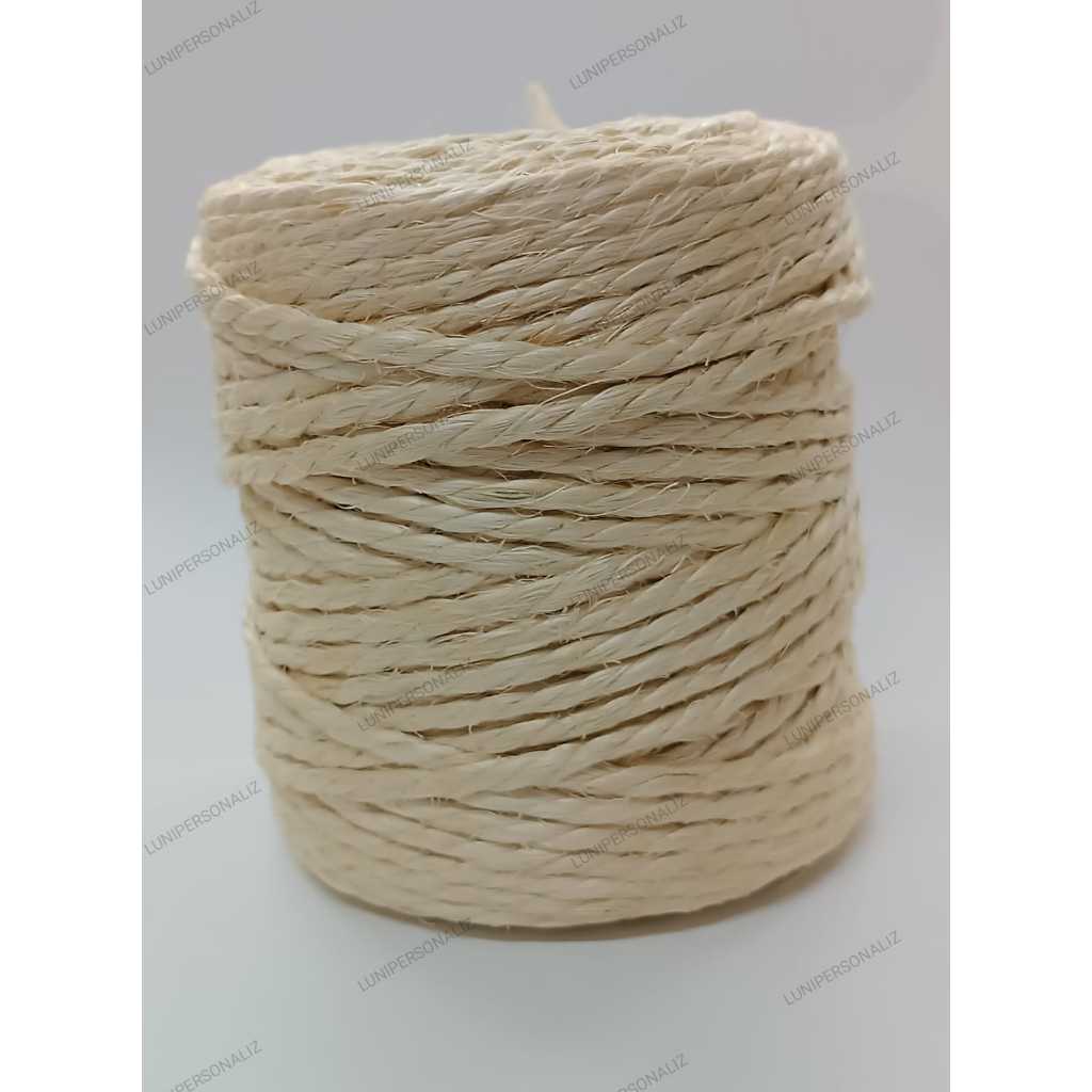 Corda De Sisal Natural Rolo 134 Mts  6mm Fio Artesanato Decoração Arranhador de Gatos