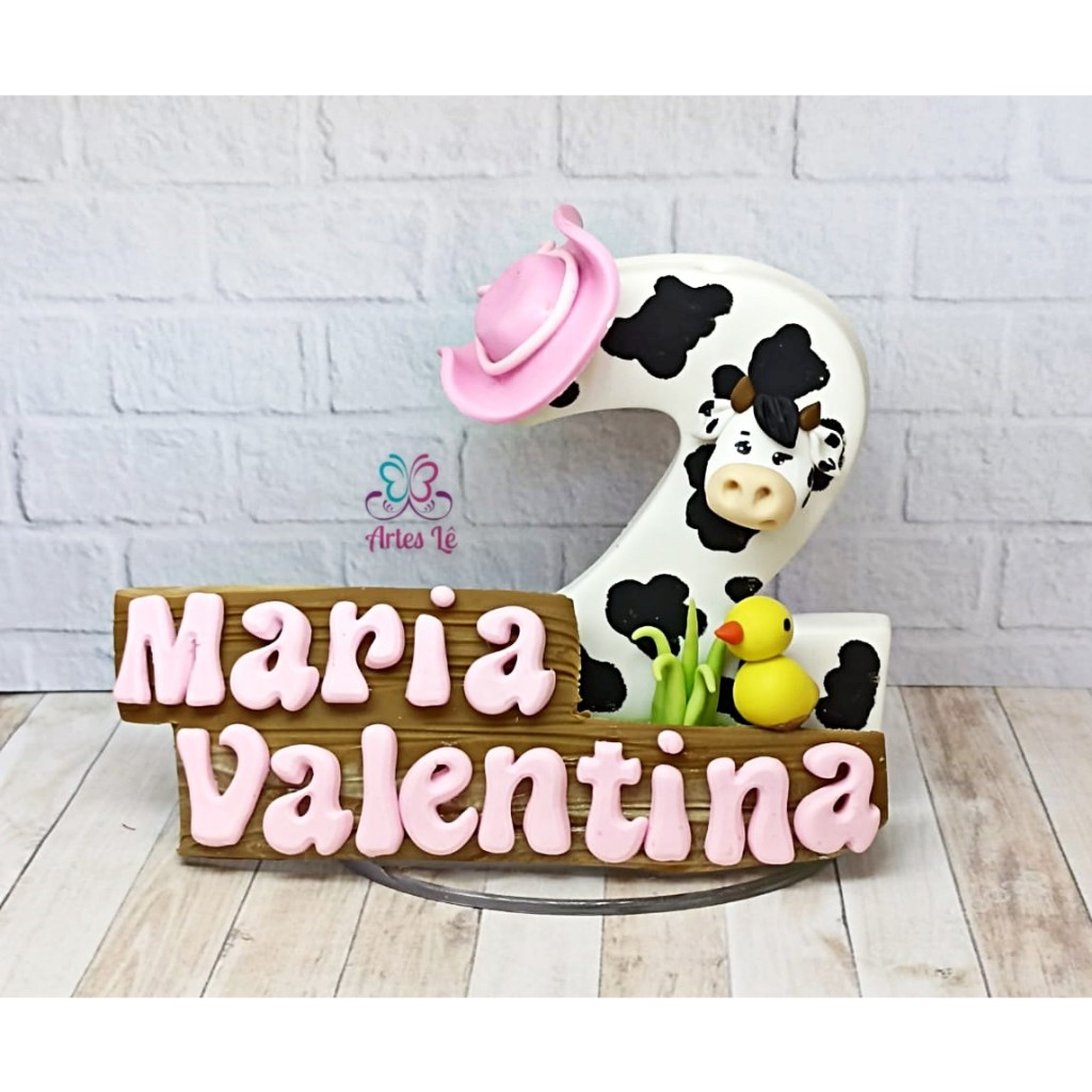 Vela temática Fazendinha em biscuit, personalizada em Oferta na Shopee