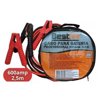 Cabo Chupeta Bateria 600 Amp 2,5m Reforçado Grosso 12v 24v