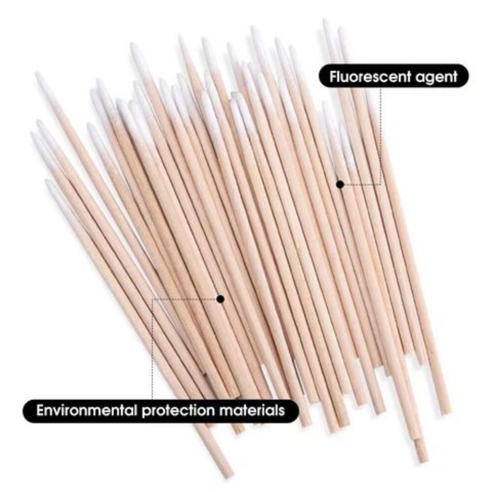 1200 Palitos Com Algodão De Limpeza Alinhamento Henna Micropigmentação Unha Boca