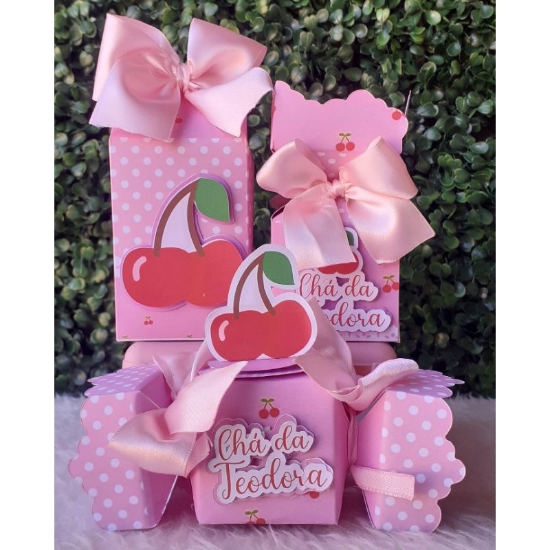 kit personalizado Tema cerejinha| lembrancinhas cerejinha| caixinhas cerejinha 15 peças
