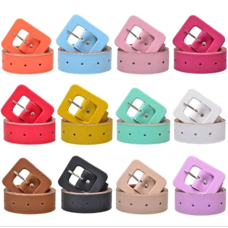 cintos femininos fivela quadrada moda blogueirinha várias cores disponíveis em Oferta na Shopee