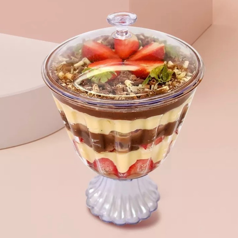 12 Taça Confeiteiro com tampa Acrilica Cristal 1,250L LSC TOYS// em Oferta na Shopee