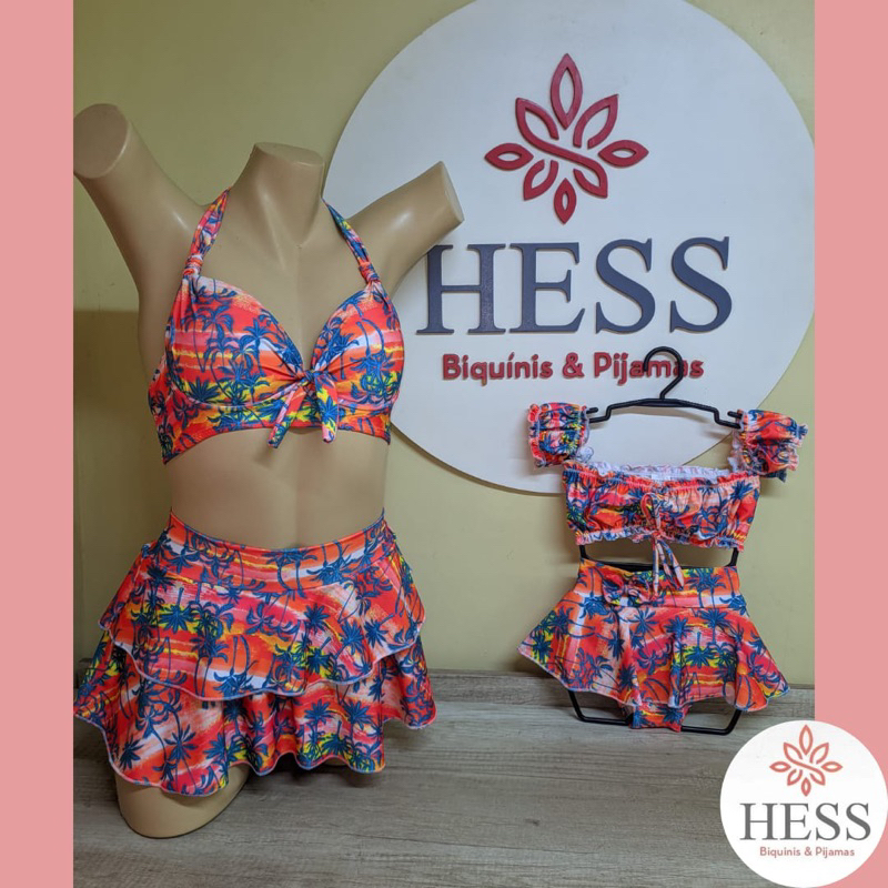 BIQUÍNI MÃE E FILHA SAIA/ KIT TAL MÃE TAL FILHA BIQUÍNI / BIKINI MÃE E FILHA