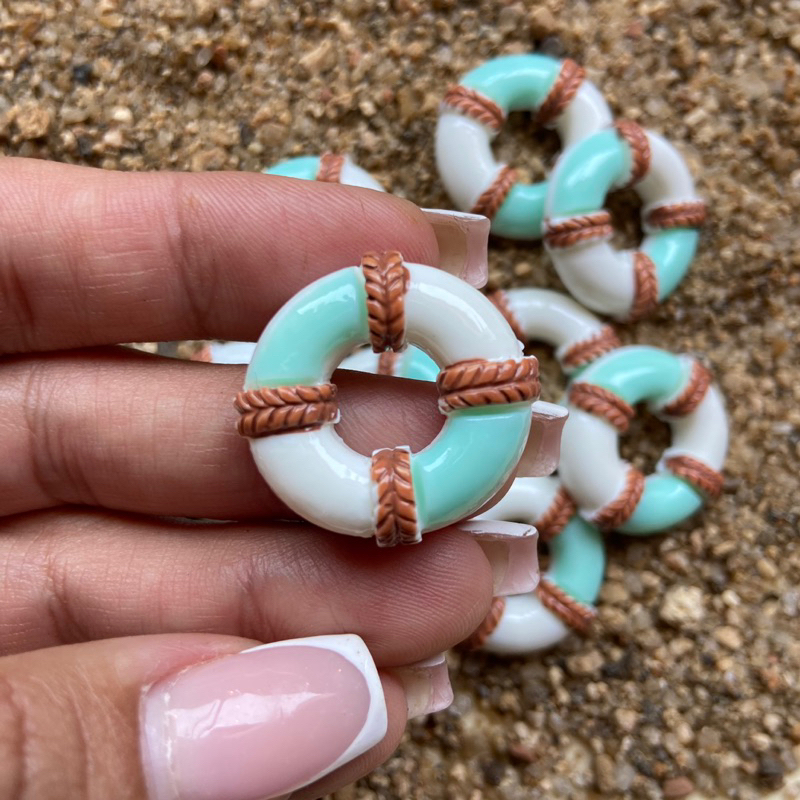 Aplique Enfeite Mini Salva Vidas Boia AZUL com 10 unidades Fundo do Mar para festa Artesanato em Oferta na Shopee