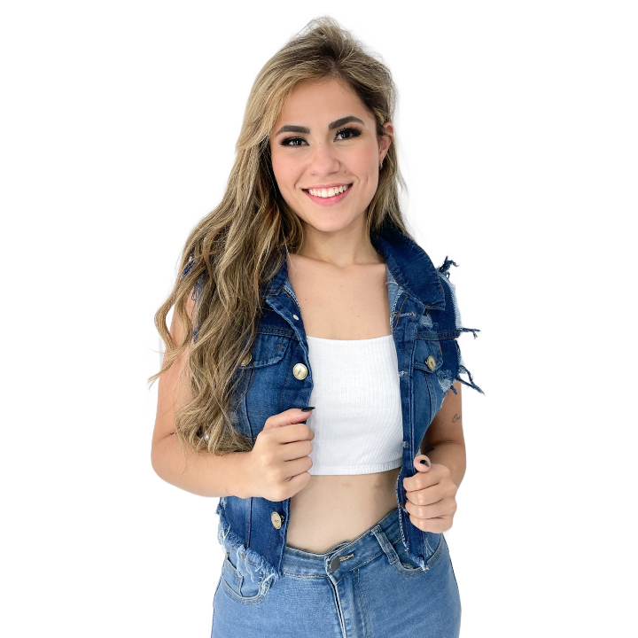Colete Jeans Feminino 100% Algodão em Oferta na Shopee