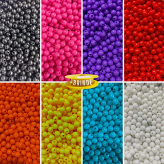 Kit Miçangas Infantil Bolinha 8mm Colorido Pulseira aprox 1000 pçs