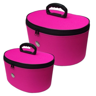 Maleta Frasqueira Nessaire Para Viagem Maquiagem Esmaltes Grande Pink