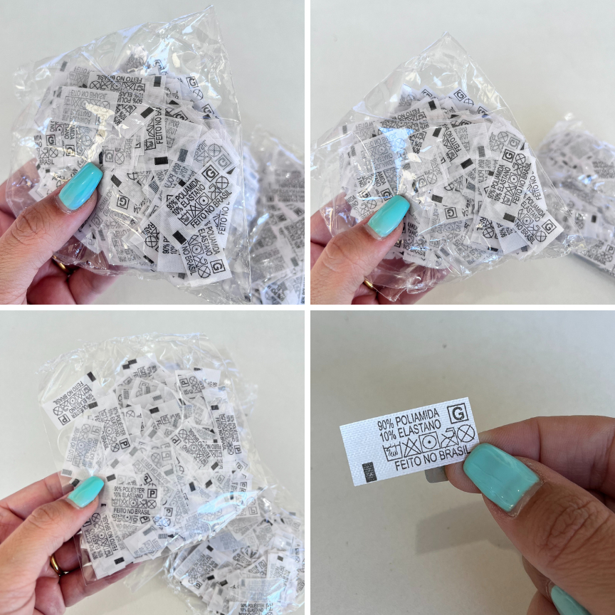 KIT Etiqueta de Composição P M G e GG Sem Marca POLIAMIDA e Elastano em Oferta na Shopee