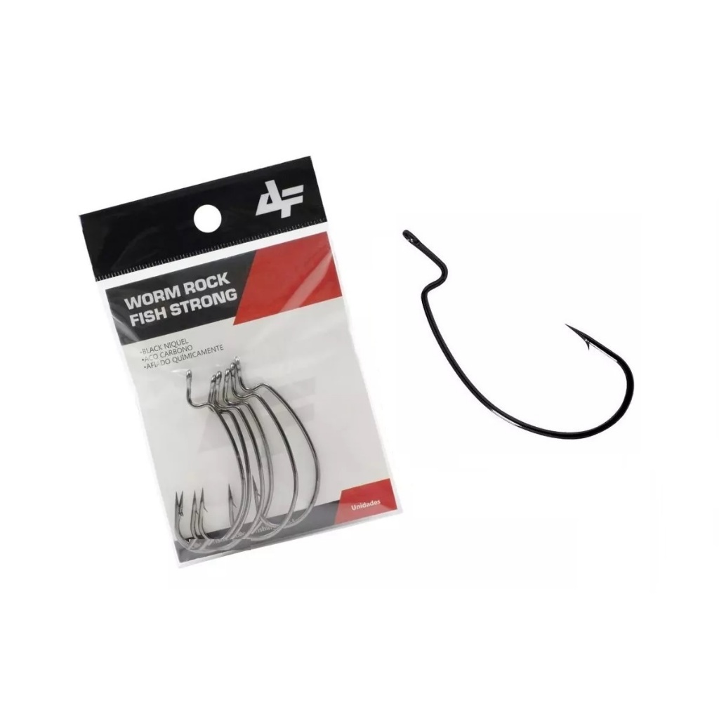 Anzol Offset Worm Rock FISH STRONG Albatroz Fishing P/ Isca Soft Diversas Medidas