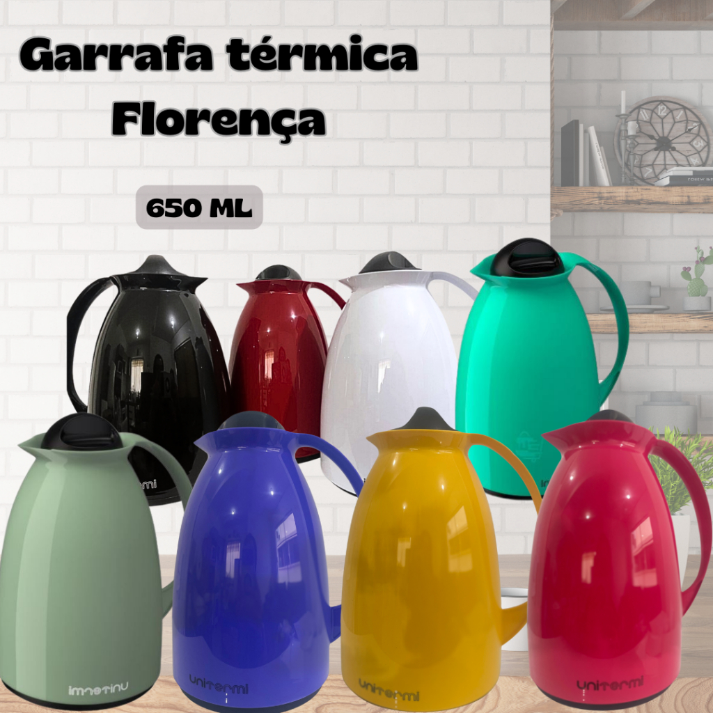 Garrafa Térmica 650ml Florença Unitermi Café Leite Chá Água Tereré Chimarrão em Oferta na Shopee