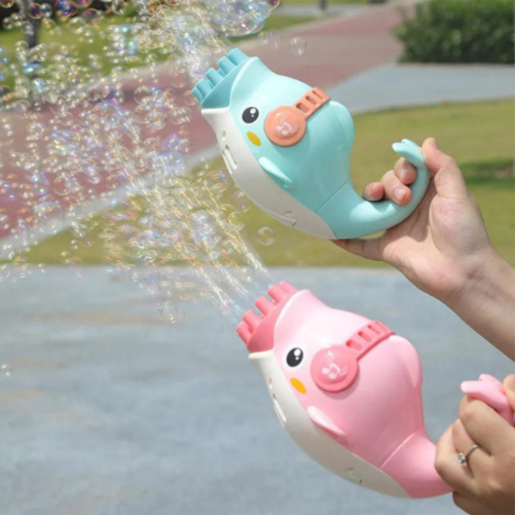 Brinquedo Crianças Máquina Pistola Lança Arma de Bolha Bolinha de Sabão Metralhadora Baleia Golfinho Automática Elétrica Dolphin Bubble