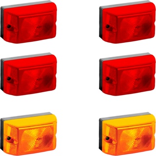 Kit Com 6 Lanterna Lateral Para Carreta Bau Sider Plataform 4 Vermelha + 2 Amarela em Oferta na Shopee