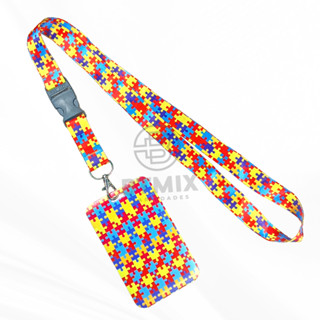 Kit Cordão Autismo e Porta Crachá Autismo Identificação Autista Personalizado em Oferta na Shopee