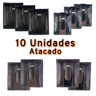 Kit 10 Carteira Masculina Grande com  Porta Documentos Atacado Revenda Barato Cabe RG CNH Porta Moeda Direto da Fábrica em Oferta na Shopee