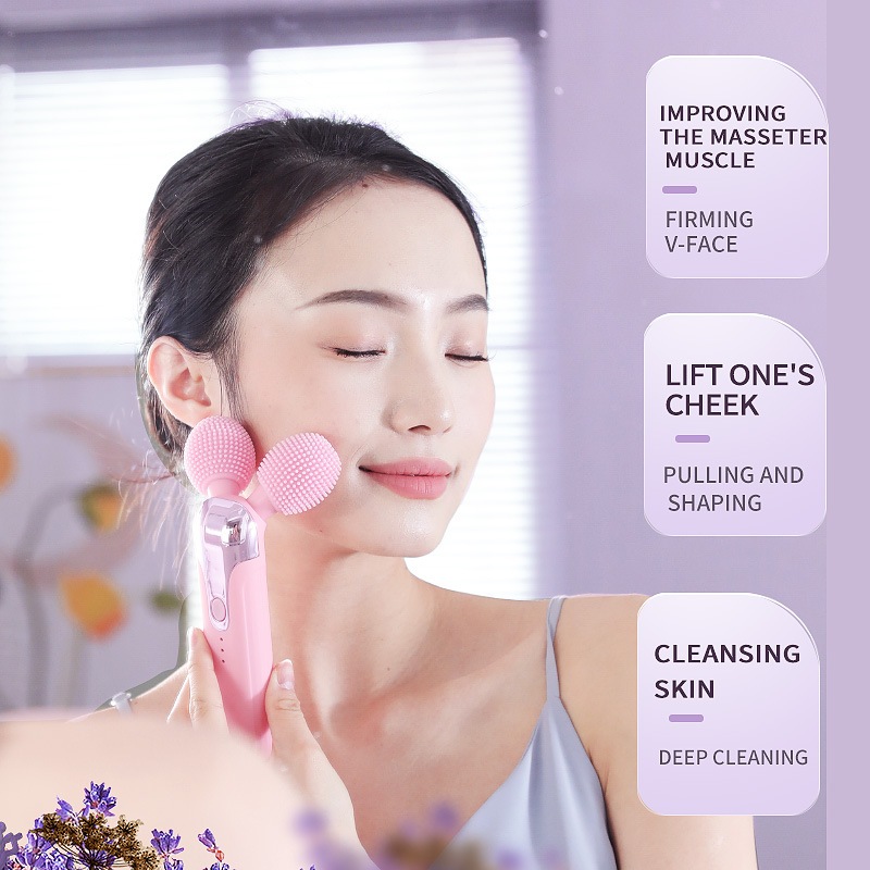 360 graus de rotação elétrica escova de  elétrico limpeza Facial massagem 3 níveis Emagrecimento Facial