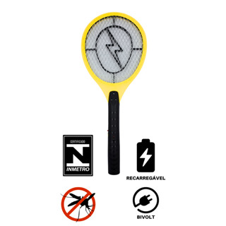 Raquete Elétrica Mata Mosquito Insetos Recarregável Bivolt