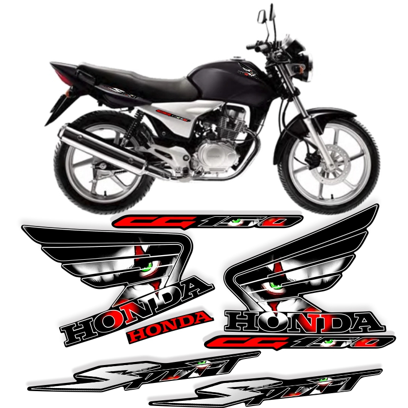 Adesivo moto  Compatível sport 150cc vermelha Palhaço Evil Joker
