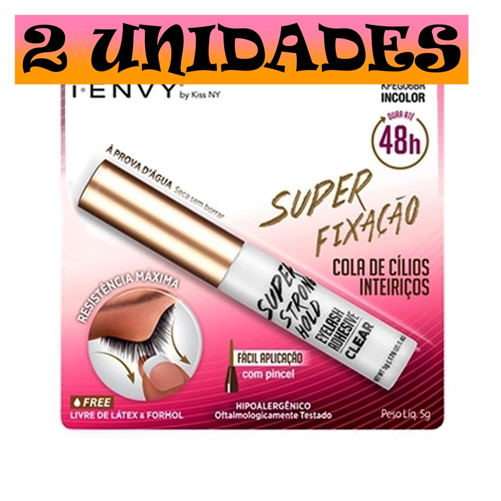 2 UN COLAS DE CILIOS INCOLOR I-ENVY KISS NY 48H