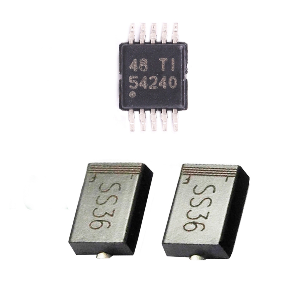 Kit 2 tps e 8x diodo Ci Tps54240 2x circuito integrado + 8x Diodo ss36 60v smd