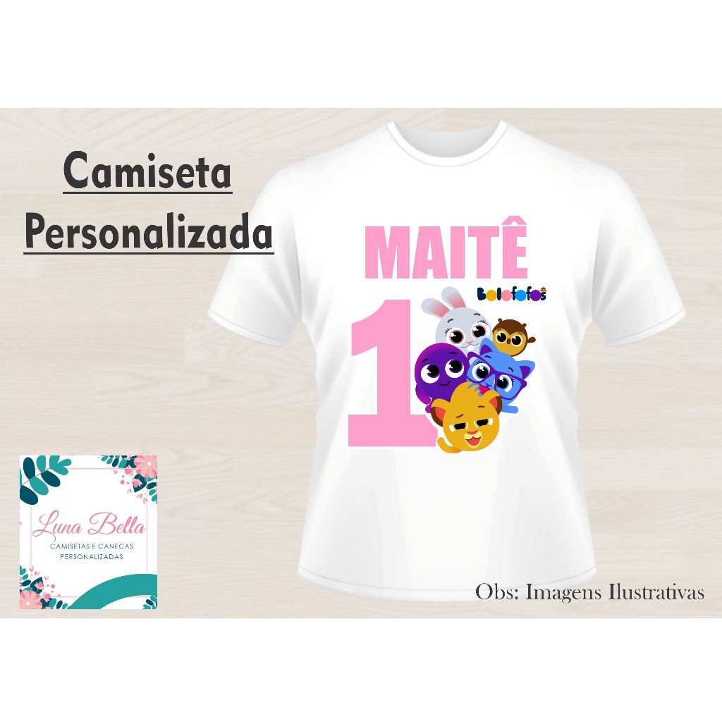 Camiseta Personalizada Bolofofos Adulto e Infantil