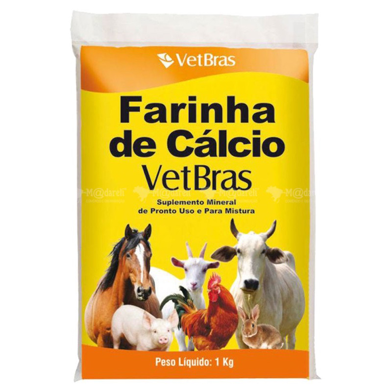 Farinha de Calcio VETBRAS 1Kg - [Suplemento Mineral Animal]