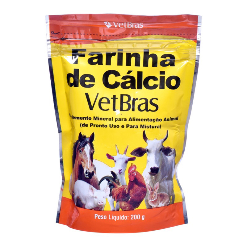 Farinha De Cálcio Suplemento Mineral para Alimentação Animal - Vetbras 200g
