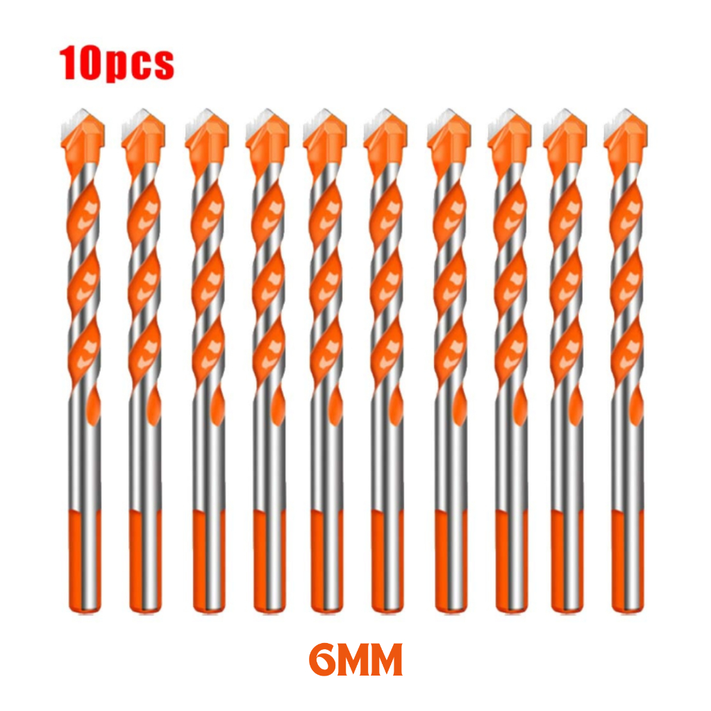 Jogo De Brocas Madeira Ferramentas Multifuncionais Em Aço Inoxidável 10pcs 6mm Vidro