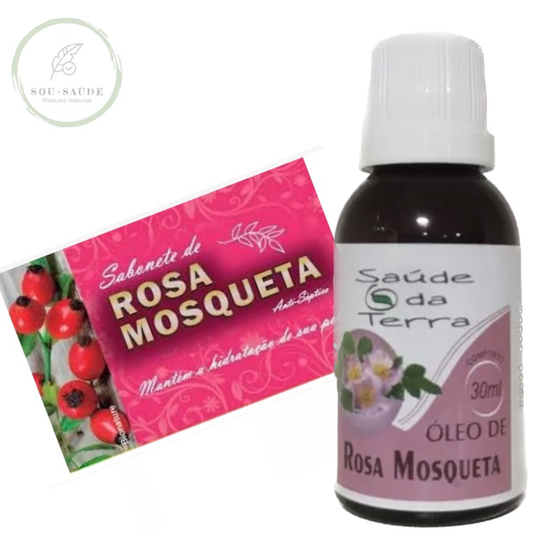Óleo de Rosa Mosqueta 30ml + Sabonete em Barra de rosa mosqueta 90g