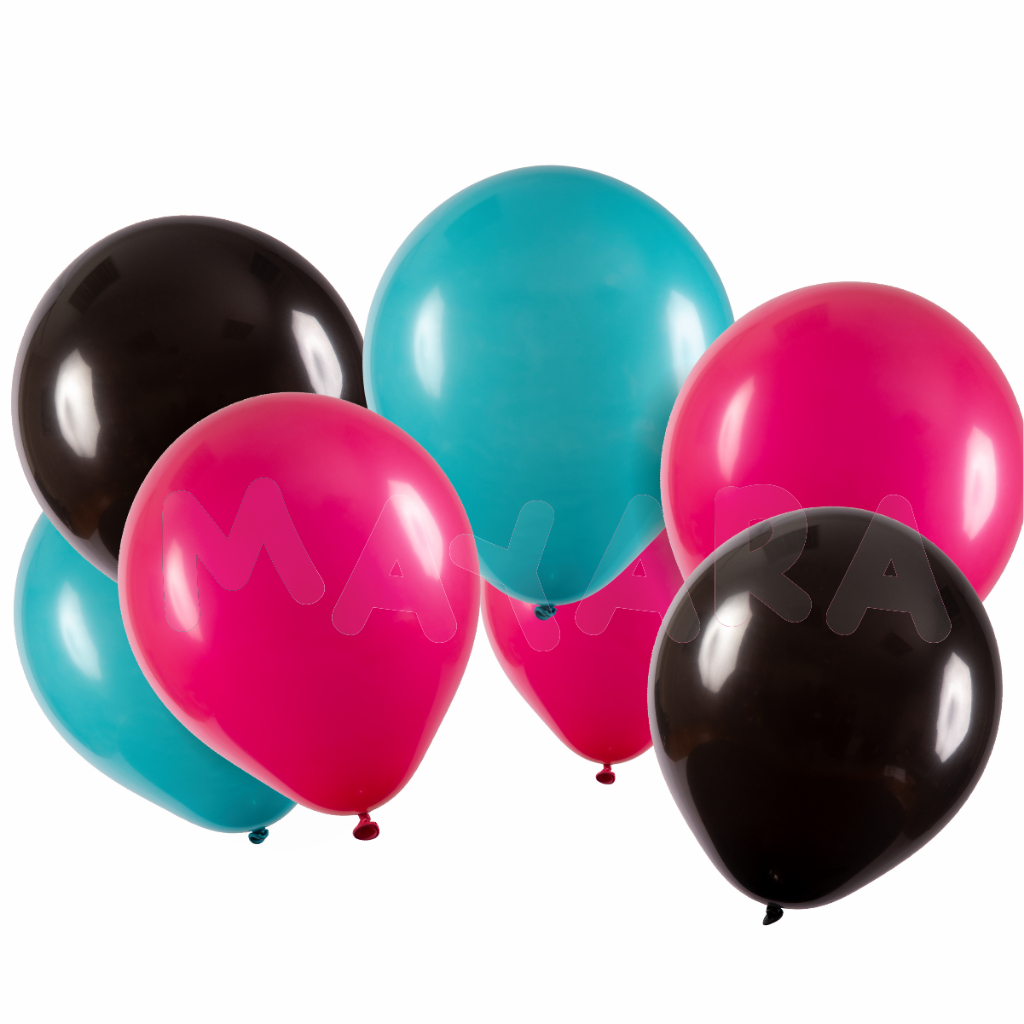 75 unidades Balões - 8 Polegadas Bexigas Preto Pink e Azul Oceano em Oferta na Shopee
