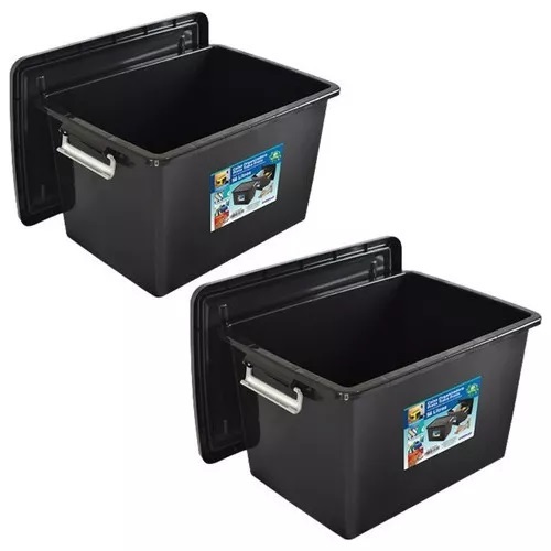 2 Caixas Com Tampa Para Organizar Objetos Tamanho Grande 56l