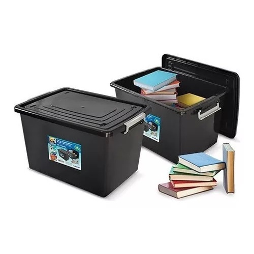 2 Caixa Organizadora Multiuso Plástica 56 Litros Com Tampa em Oferta na Shopee