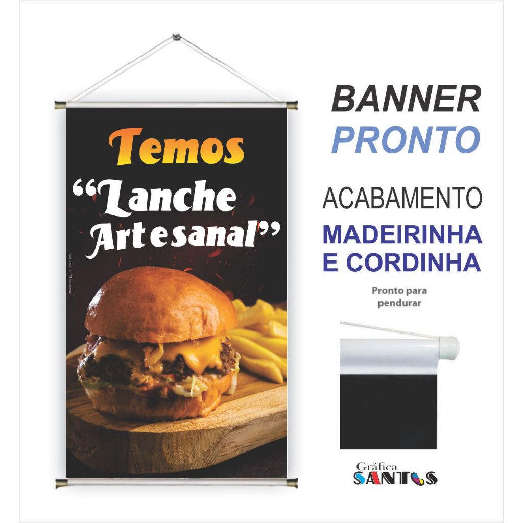banner pronto tema: (lanche/Hamburguer) -  Ref 221  obs.nao acrescentamos informaçoes na arte