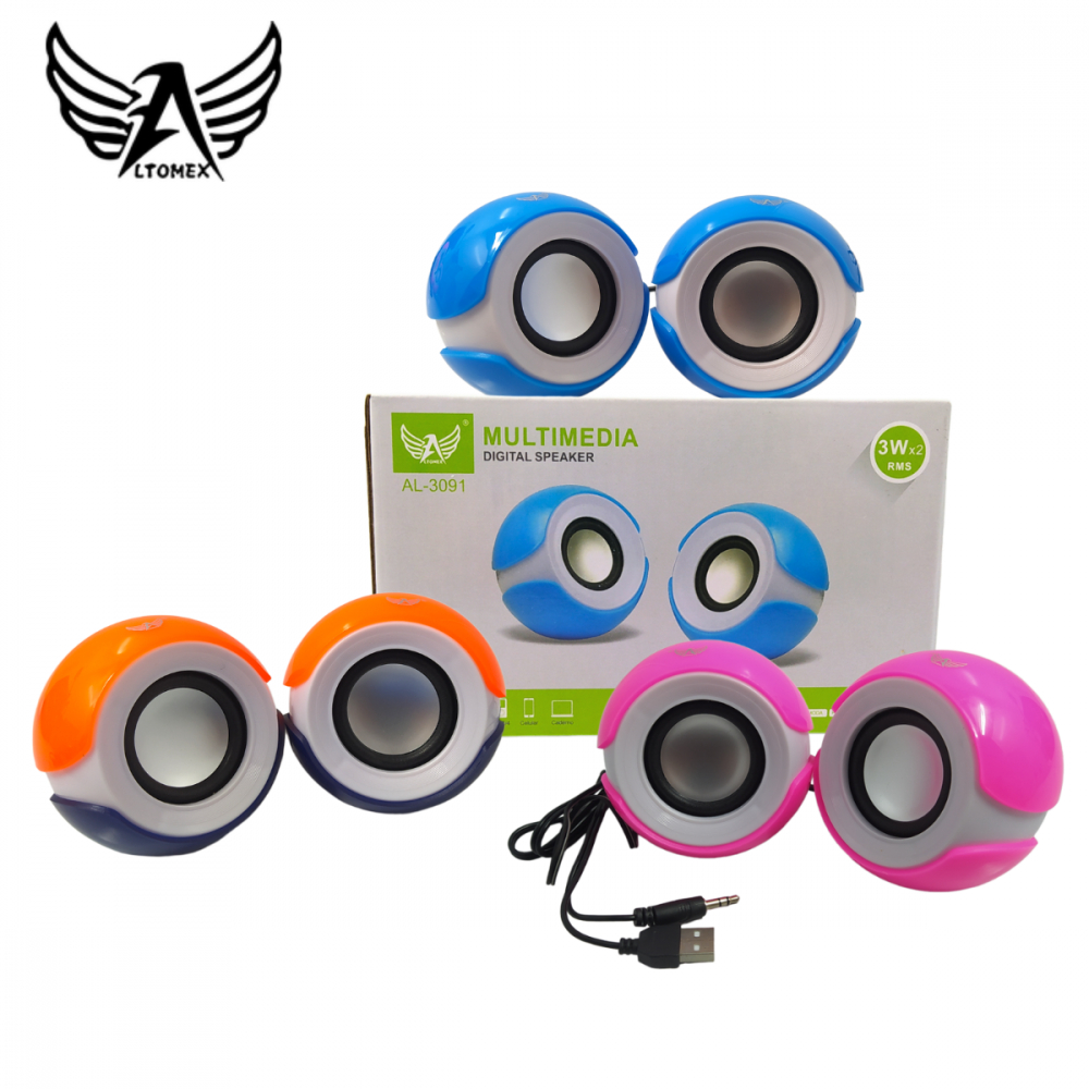 Caxinha Caixa de som para computador PC notebook tablet Caixa de Som 2.0 p/ Notebook e PC Altomex AL-3091