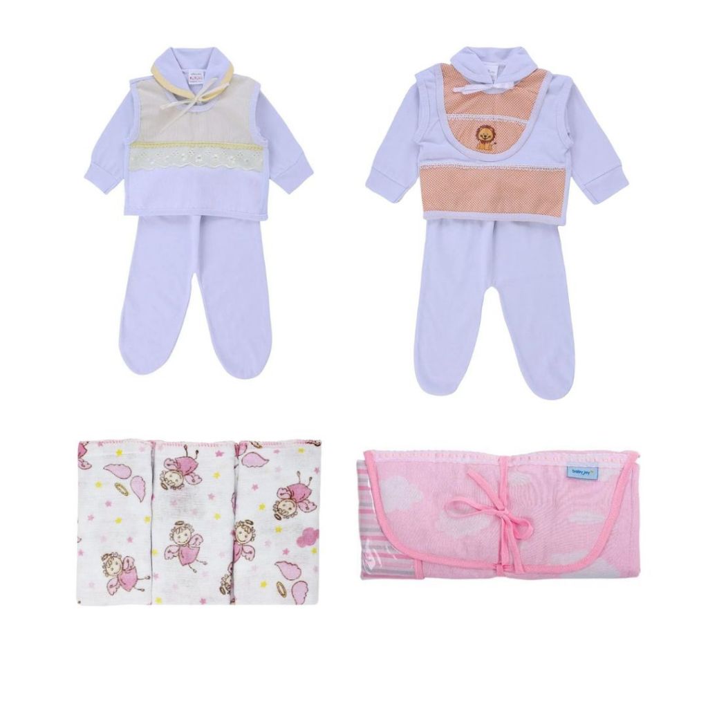 Enxoval Bebê Roupa bebê conjunto de pagão recém nascido Toalha Pano Fralda de Boca Babete Bebe Bordado 100% Algodão