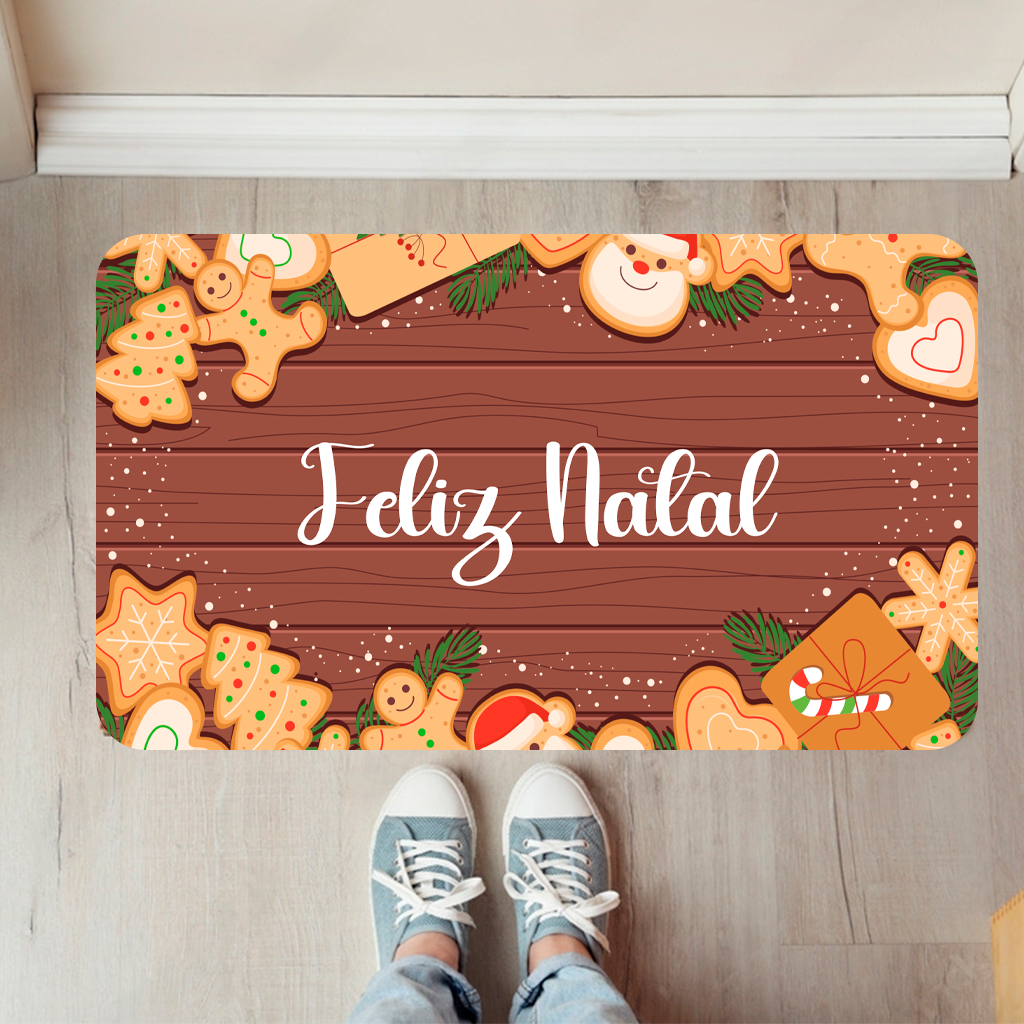Tapete Natalino Decorativo para Porta Antiderrapante - Feliz Natal ( Tap natal 156)