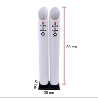 Lixeira Dispensador  branco em PVC copos  descartáveis duplo água em Oferta na Shopee