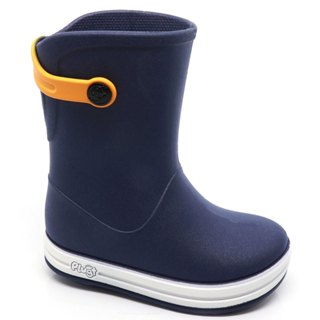 Galocha Bota Infantil Plugt Menina E Menino Confortável Leve Azul Marinho Laranja